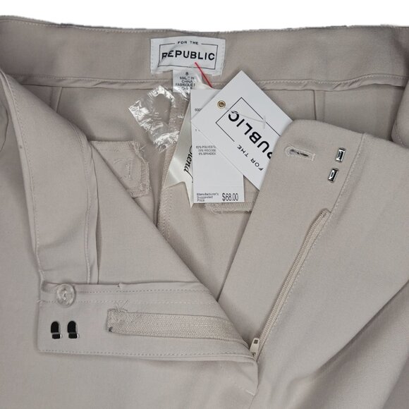 For The Republic Womens Size 8 Dress Pants Beige Pleated Casual Wide Leg Ladies - Picture 5 of 9